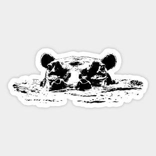 Hippo with Head Above Surface | African Wildlife Sticker